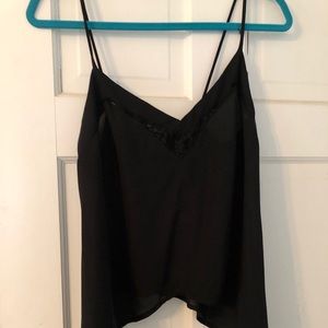 black lace trim tank top